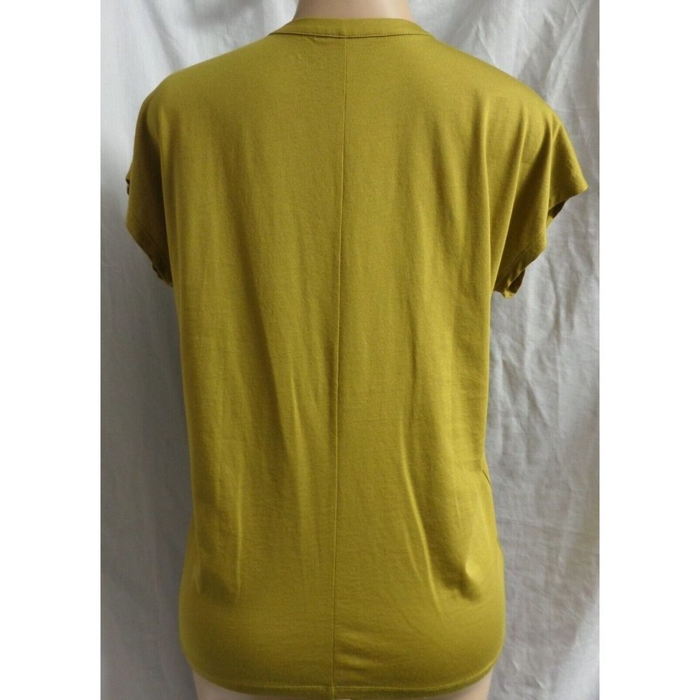 "LOFT" GREEN SPLIT NECK CAP SLEEVES EYELET NECK SOFT KNIT TOP BLOUSE SZE: M NWT - Picture 4 of 4